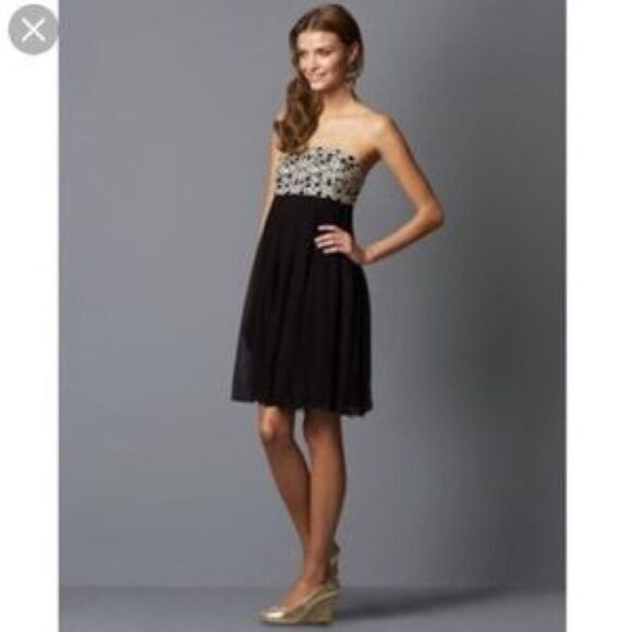 Lilly Pulitzer Jillie Silk Black Strapless Dress size 10 - Picture 2 of 7